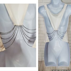 I Too White Chain Sexy Top